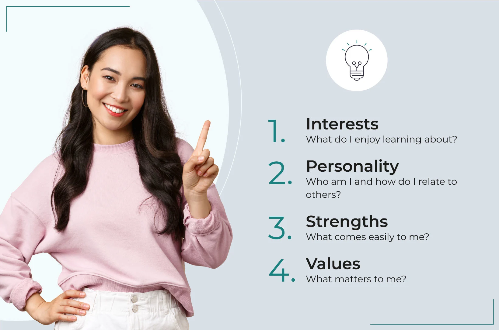 The four elements of college major assessments - interests, personality, strengths, values